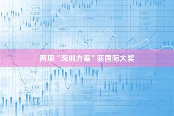两项“深圳方案”获国际大奖
