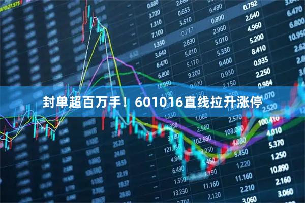 封单超百万手！601016直线拉升涨停