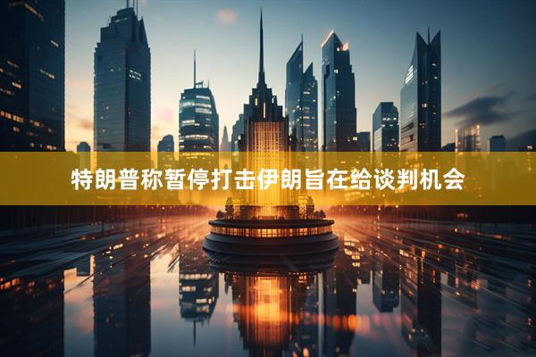 特朗普称暂停打击伊朗旨在给谈判机会